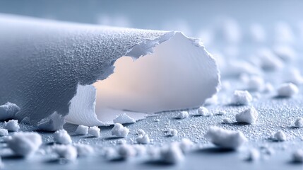 Wrinkled White Paper Texture Background with Crumpled Pieces and Soft Lighting
