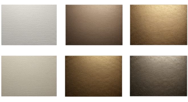 Set of six gold and beige textured paper backgrounds with metallic shimmer perfect for luxury designs and elegant presentations