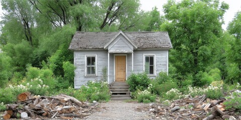 A home being cleared out post-foreclosure by eviction officials