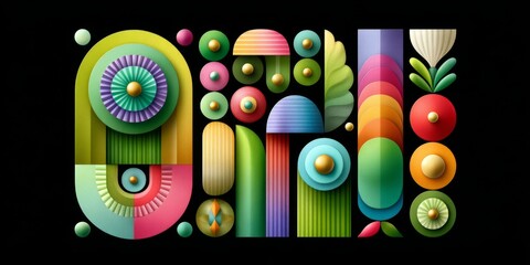 A modern typography design reading cultural unity with balanced shapes