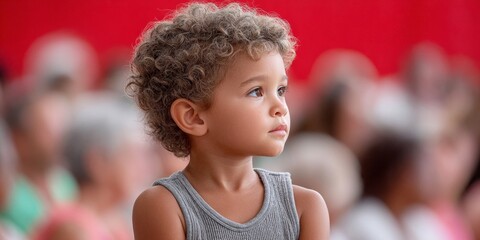 A parent and child participating in a multicultural storytelling event
