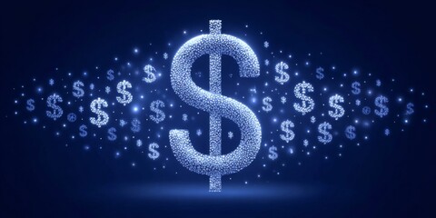 Minimalist depiction of quantitative easing with currency symbols floating