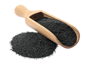 Black Volcanic Ash Sand Isolated on White