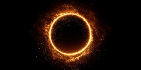 Celestial Anomaly: The image unveils a cosmic phenomenon, with a luminous ring encircling a dark void, against a backdrop of the abyss, creating a celestial spectacle of awe and mystery.
