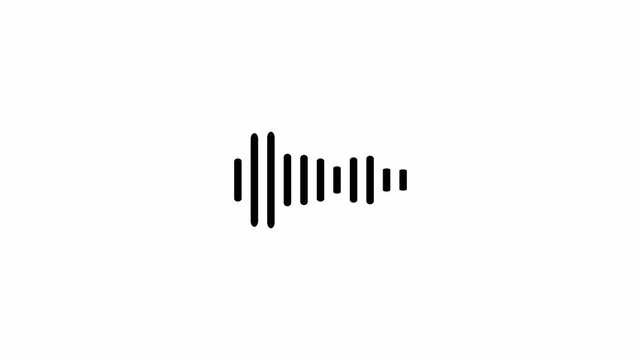 Audio sound waveform animation on a transparent background, line digital minimalist soundwave animation, Audio Equalizer Background Animation With Alpha Channel, Animated audio sound waveform in 4K.