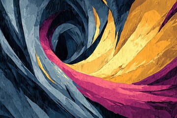 Dramatic Abstract Swirl Background with Rough Textured Strokes