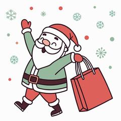 santa claus with shopping bags