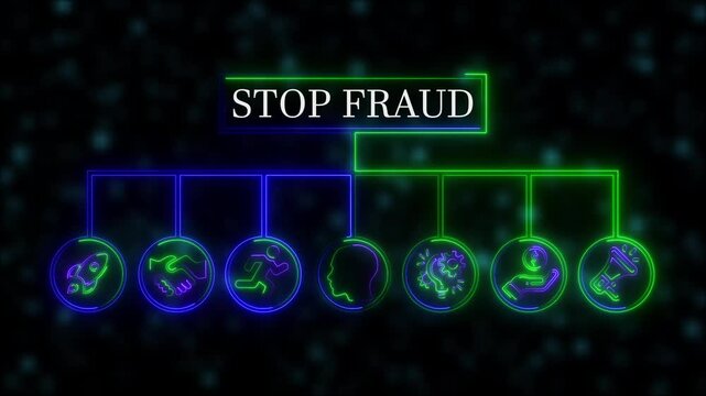 Stop fraud strategy execution concept. A business professional&rsquo;s hand activates Data-Driven decision processes on an interactive interface, representing the integration of business insights.