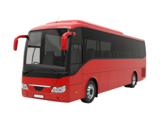 red bus isolated on white