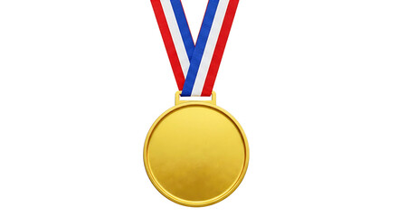 Gold Medal with Ribbon – Blank Winner Award Template for Text and Poster Design