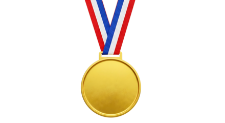 Gold Medal with Ribbon – Blank Winner Award Template for Text and Poster Design