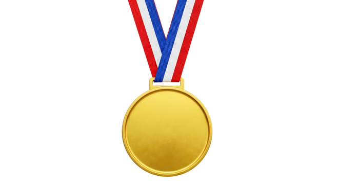 Gold Medal with Ribbon – Blank Winner Award Template for Text and Poster Design