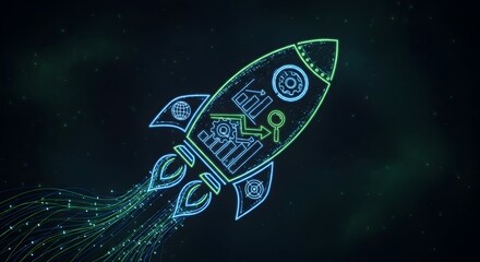 SEO Rocket Launch Illustration