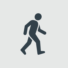 Simple silhouette icon of a person walking