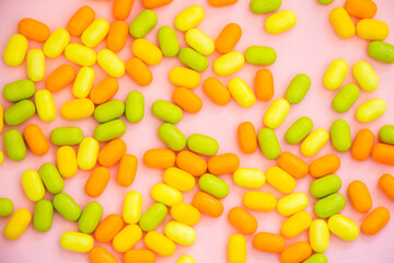 Candy on the colorful background