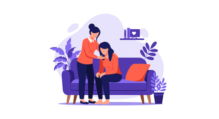 Fototapeta premium A compassionate friend offering comfort and support to someone experiencing distress.