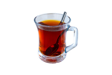 Tea glass mug. A glass of well-brewed tea