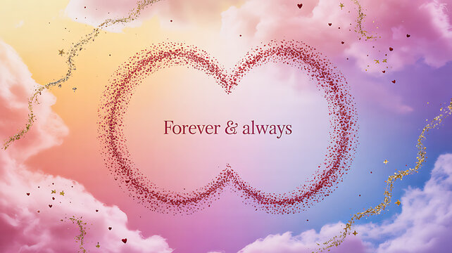 Celebrate eternal love and commitment with a romantic heart motif and glittering accents, perfect for wedding invitations and heartfelt greetings