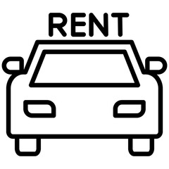 Rent Car Outline Icon