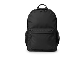 Sleek black backpack with multiple pockets and side mesh compartments, perfect for modern everyday adventures and professional use