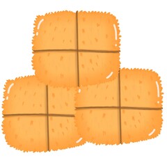 Hay Bales Line Art Illustration