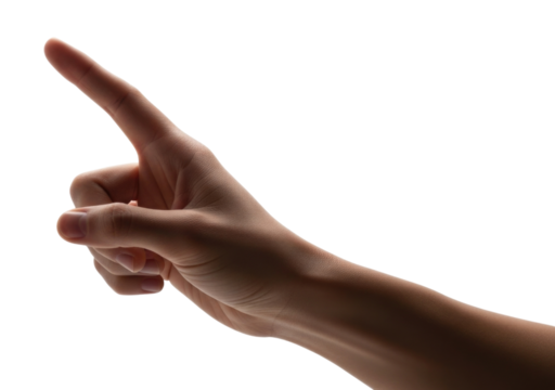 Hand pointing upwards transparent background cutout png