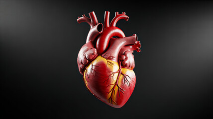 Astonishingly detailed human heart anatomy, a powerful symbol for health, life, and medical breakthroughs, perfect for educational and scientific projects