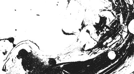 Abstract Black and White Marble Ink Texture Background