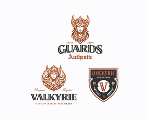 goddess Valkyrie logo template for sport team