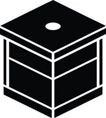 Beehive Box Silhouette Vector Art Illustration
