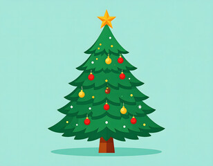 Obraz premium Festive Christmas Tree Illustration