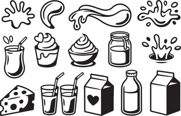Dairy and Dessert Icons Collection
