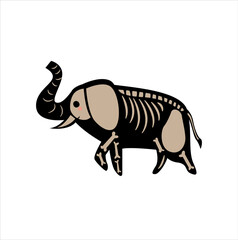 Elephant Skeleton Vector Illustration”
