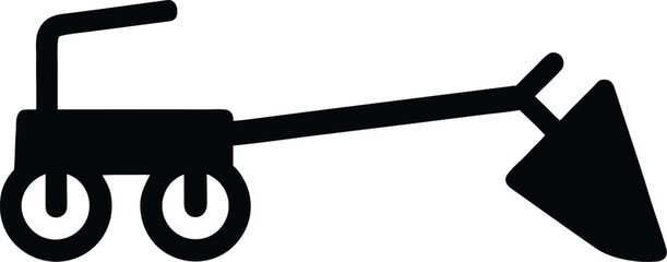 Plough silhouette vector art illustration