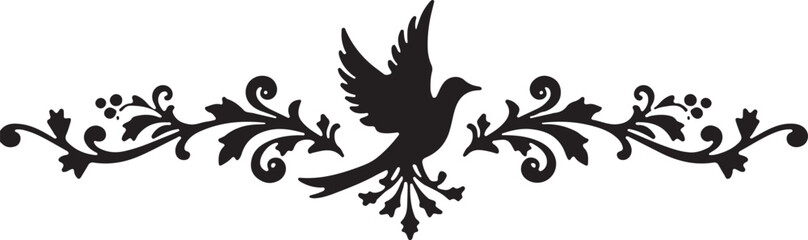 Obraz premium Elegant decorative ornaments in bird design featuring graceful silhouettes and intricate details