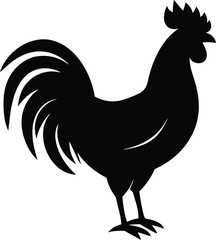 Rooster silhouette vector art illustration