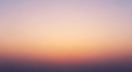 A soft, hazy gradient of pastel colors transitions from deep purple at the bottom to a warm orange and then a pale pink at the top, evoking a serene sunset or sunrise.