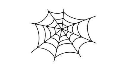 Hand drawn spider web illustration isolated on white background