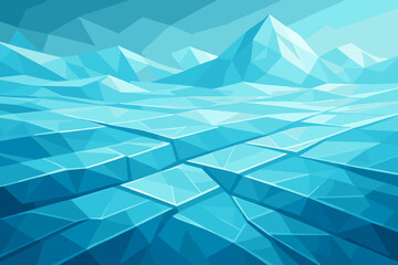 Surfaces polygonal angular glacier forming vector ice landscape glowing illustration cracks