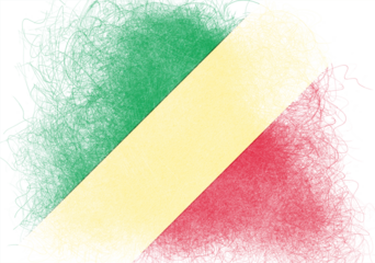 Stylized digital rendering presents vibrant, oblique tricolor bands of green, yellow, and red against a dark backdrop, evoking a sense of nationhood with a textured, almost hand-drawn