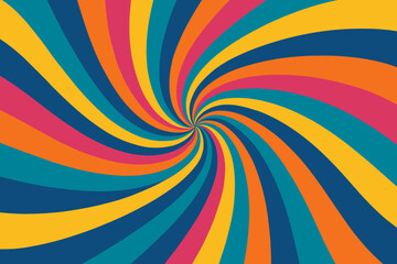 Colorful spiral geometry into illustration abstract rays rotating vector illusion burst