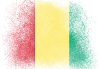 A vibrant tricolor background featuring vertical stripes of red, yellow, and green, creates a sense...
