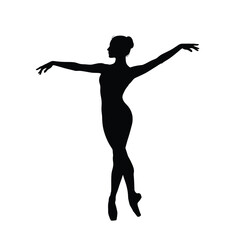 Elegant silhouette of a ballerina performing a graceful ballet pose vector