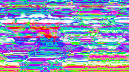 Vibrant Abstract Glitch Art with Multicolor Distorted Stripes and Digital Noise Texture