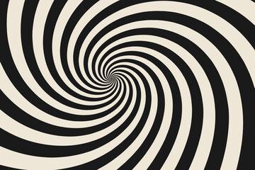 Fototapeta premium Illusion depth black white spiral twisting across vector illustration optical