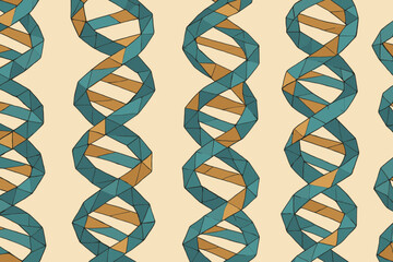 Strand vector highlight design form resembling polygons polyhelix illustration helix alternating dna