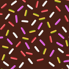 Colorful donut glaze with sprinkles. Colorful Sprinkles Banner and Falling Decorative Background. Ideal for donut, dessert, and candy-inspired creative projects.