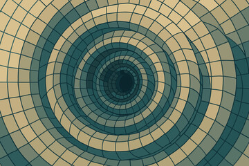Naklejka premium Vector forming illusion vortex illustration abstract collapsing inward overlapping circular layered grid