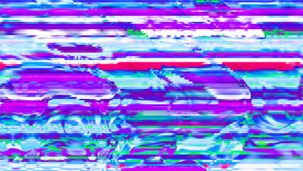 Vibrant Abstract Glitch Art with Multicolor Distorted Stripes and Digital Noise Texture
