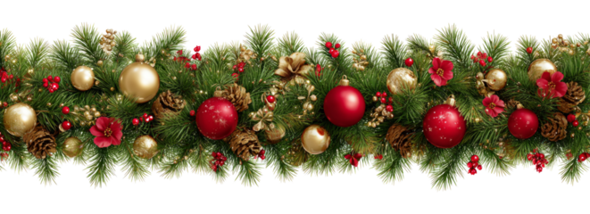 Christmas background with fir branches and balls on white